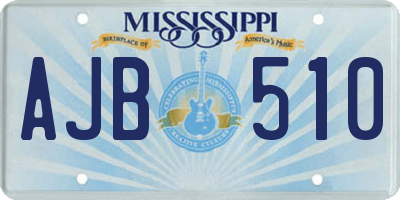 MS license plate AJB510