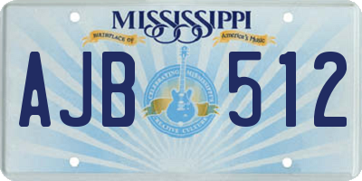 MS license plate AJB512