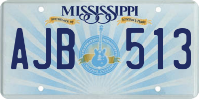 MS license plate AJB513