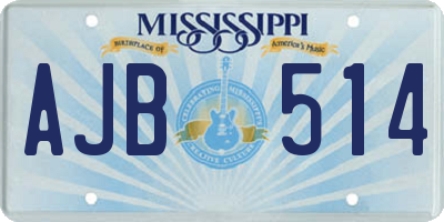 MS license plate AJB514
