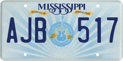 MS license plate AJB517