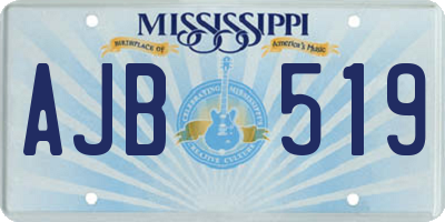 MS license plate AJB519