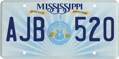 MS license plate AJB520