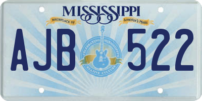 MS license plate AJB522