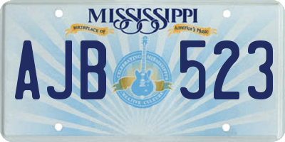 MS license plate AJB523