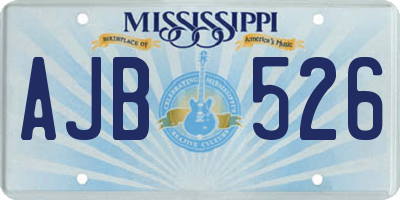 MS license plate AJB526