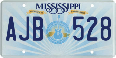 MS license plate AJB528
