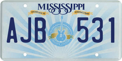 MS license plate AJB531
