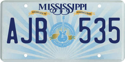 MS license plate AJB535