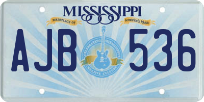 MS license plate AJB536