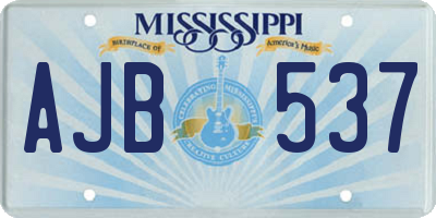 MS license plate AJB537