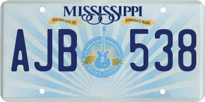 MS license plate AJB538