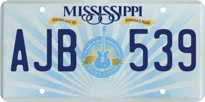 MS license plate AJB539