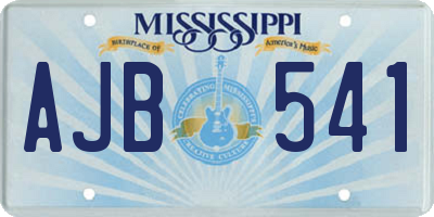 MS license plate AJB541