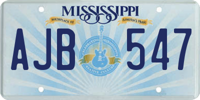 MS license plate AJB547