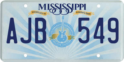MS license plate AJB549
