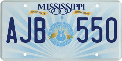 MS license plate AJB550