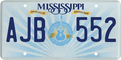 MS license plate AJB552