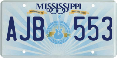 MS license plate AJB553