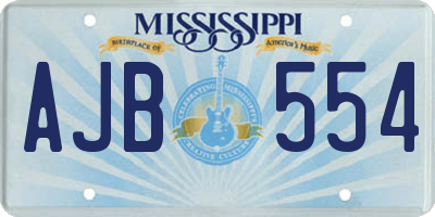 MS license plate AJB554