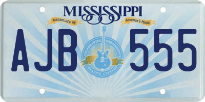 MS license plate AJB555