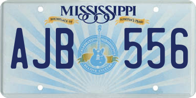 MS license plate AJB556