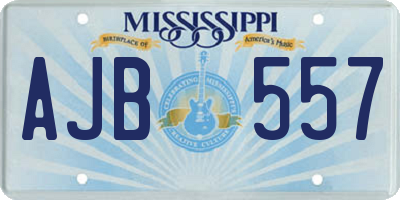 MS license plate AJB557