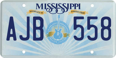 MS license plate AJB558