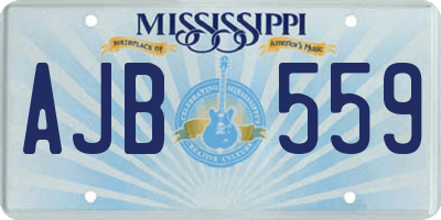 MS license plate AJB559