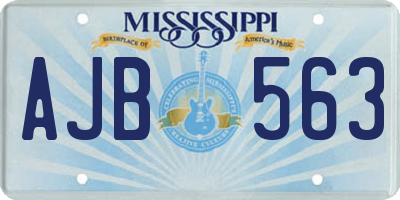 MS license plate AJB563