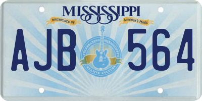 MS license plate AJB564