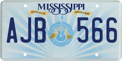 MS license plate AJB566