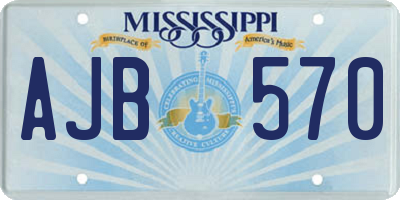 MS license plate AJB570