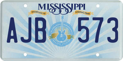 MS license plate AJB573