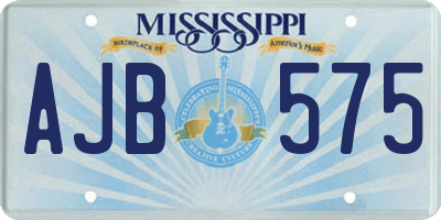 MS license plate AJB575