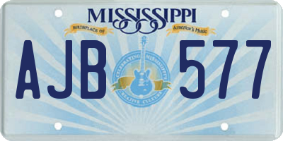 MS license plate AJB577