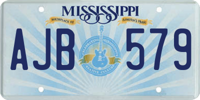 MS license plate AJB579