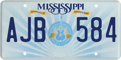 MS license plate AJB584
