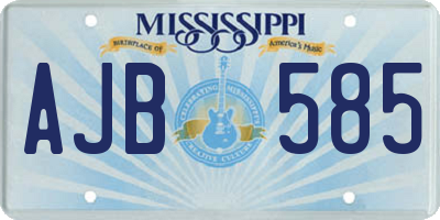 MS license plate AJB585