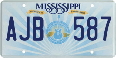 MS license plate AJB587