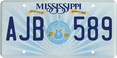 MS license plate AJB589