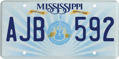 MS license plate AJB592