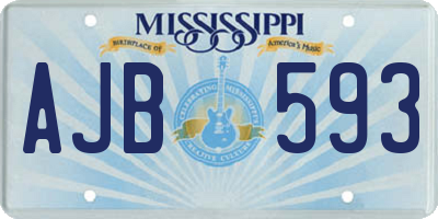 MS license plate AJB593