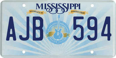 MS license plate AJB594