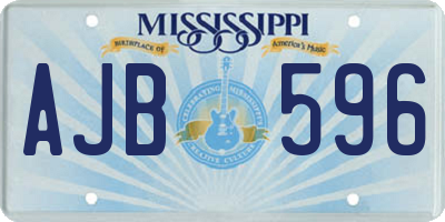 MS license plate AJB596