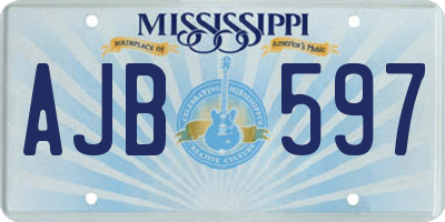 MS license plate AJB597