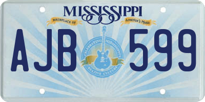 MS license plate AJB599