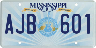 MS license plate AJB601