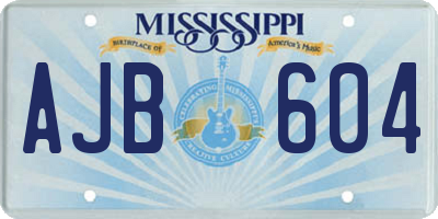 MS license plate AJB604