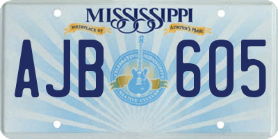 MS license plate AJB605